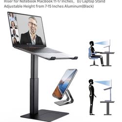 Laptop Stand for Desk, Ergonomic Sitting and Standing Laptop Riser for Notebook MacBook 11-17 Inches，DJ Laptop Stand Adjustable Height from 7-15 Inche