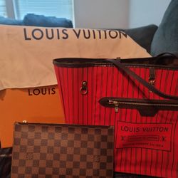 Louis Vuitton Damier NEVERFULL WITH POUCH 
