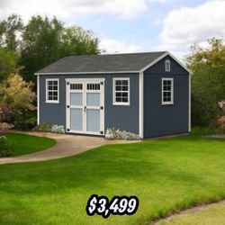 Heartland Lancaster 12-ft x 12-ft Gable Style Wood Outdoor Storage Shed 2 Windows 1 Doors (Floor Included)