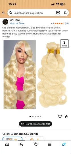 613 Bundles Human Hair (26 28 30 Inch)
