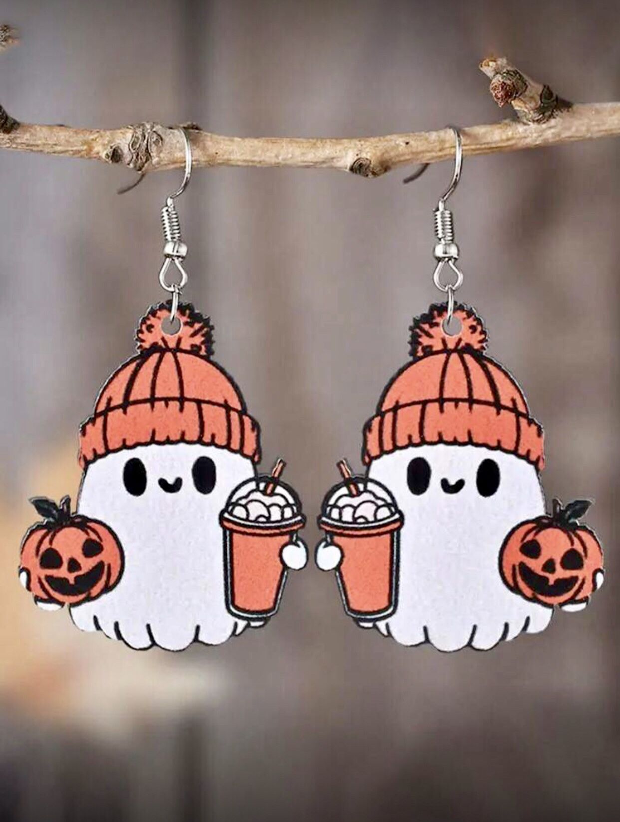 Handmade Halloween Ghost Earrings