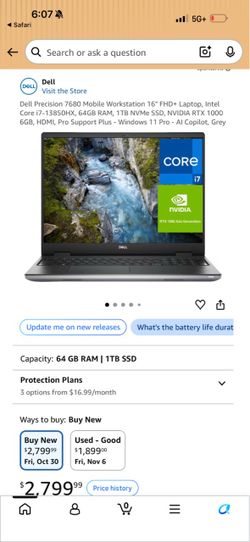 Dell Precision 7680 Workstation | i7 20-Core | 64GB RAM | 1TB SSD | RTX 2000 | NEW