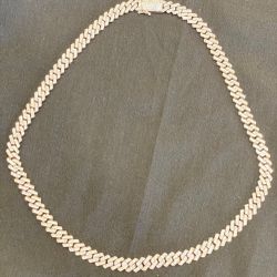 10k Yellow Gold 12 Karat Real Natural Diamond 24 Inch Cuban 