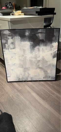 Large Abstract Black and White Canvas Art