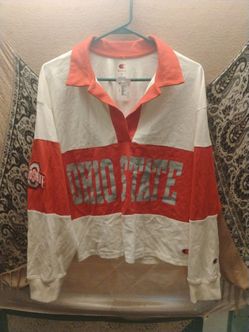 Champion Ohio State Long Sleeve Polo Shirt Size L