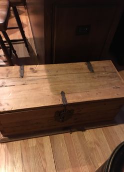 Vintage wooden trunk.