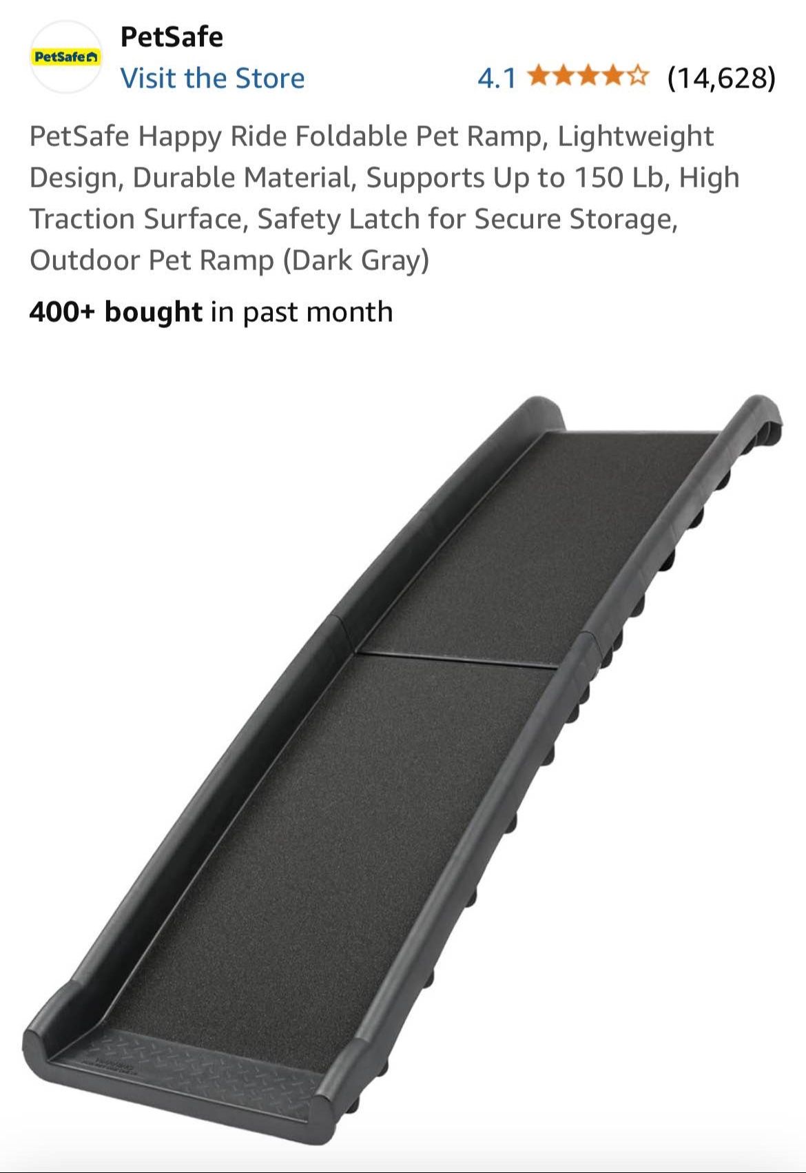 PetSafe-Foldable Pet Ramp, Lightweight Design, Durable Material, Supports Up to 150lbs