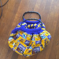 Lakers Handmade Knit Bag with Handle 