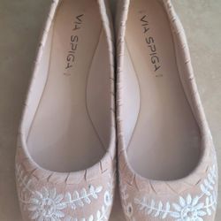 Via Spiga Baylie women's natural tan leather ballet flat pump size US 5M EUR 35