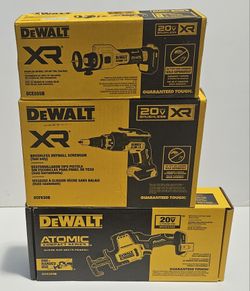 DEWALT XR BRUSHLESS DRYWALL CUT-OUT TOOL, XR BRUSHLESS DRYWALL SCREWGUN AND  ATOMIC RECIPROCATING SAW (TOOL ONLY)