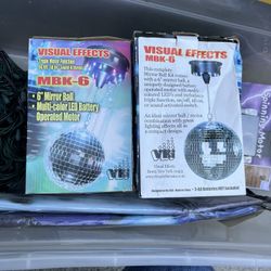Visual Effect, Disco, Mirrorball, And Motor With Led Lights