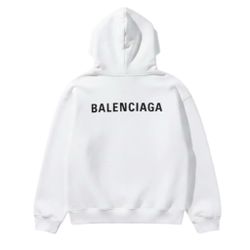 BALENCIAGA BACK LOGO HOODIE WHITE FITS MEDIUM