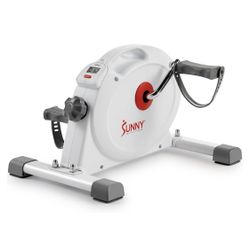 New Other Sunny Health & Fitness White Smart Mini Exercise Bike With Bluetooth