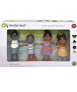 Tender Leaf Toys Humming Bird Doll Family, Multicultural Wooden Doll Family Set