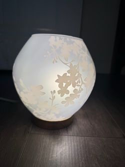 Frosted Glass Globe Table Lamp Floral