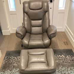 Leather Recliner With Ottoman 