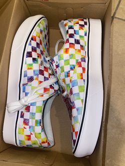 Tie Dye checkered Vans