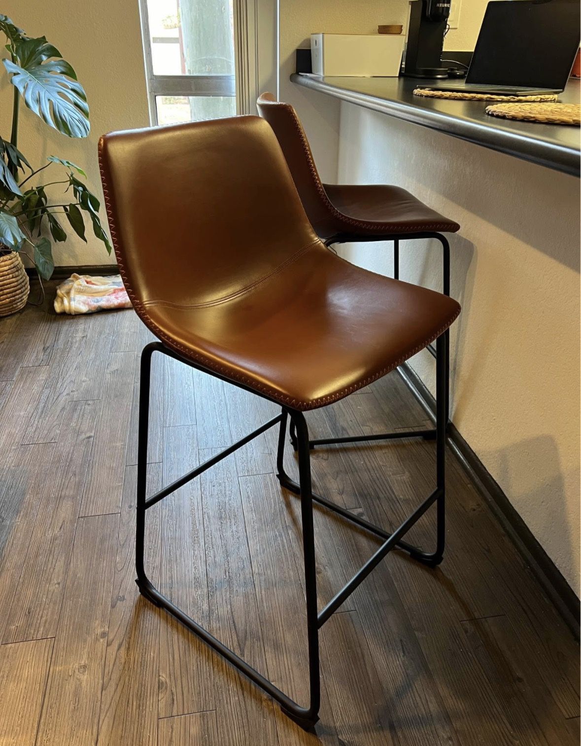 Set of 2 counter-height bar stools, 26-inches tall