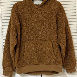 American Eagle AE Brown Sherpa Pullover Hoodie - Size XS - VGUC