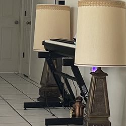 Vintage Table, Lamps, Matching Pair