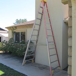 Weathered & Damaged 12’ Werner Fiberglass Ladder