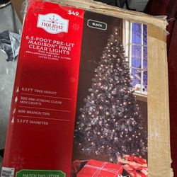 6.5ft Pre-lit Christmas Tree Black