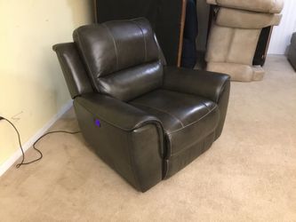 Charcoal Gray Dual Power Recliner