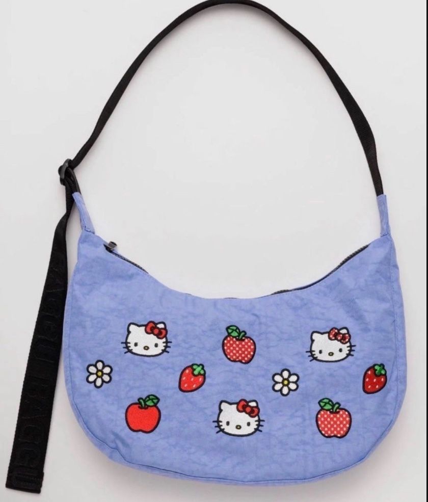 BAGGU X SANRIO HELLO KITTY BLUE CRESCENT BAG PURSE NWT
