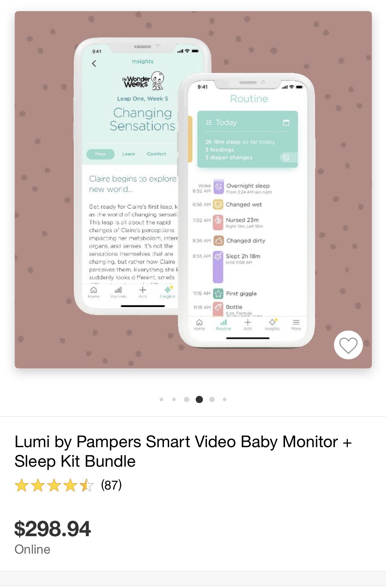 Lumi By Pampers Smart Video Baby Monitor + Sleep Kit Bundle