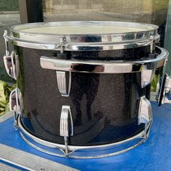 1970s Ludwig -Big Band Set -Black Sparkle-(Set of 4) Drums w/ Matching Humes & Berg Enduro Pro Cases