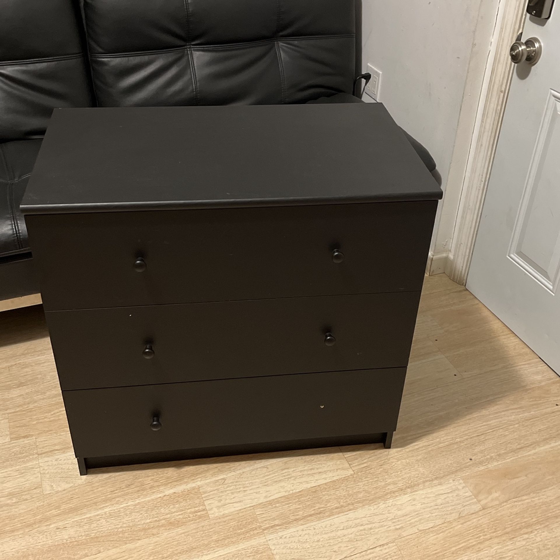 Black IKEA Dresser With 3 Drawers