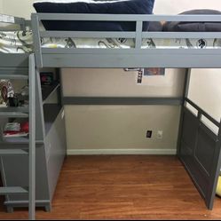 Twin loft Bed With Drawers 