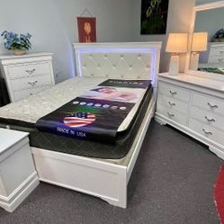 Brand New Complete Bedroom Set With LED Lights For $999