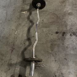 Exercise Weight Bar With 2 Weights 10 Lbs Each Iron
