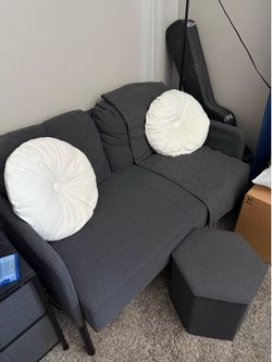 IKEA LOVESEAT/SMALL COUCH (matching small ottoman)