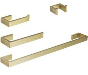Home Mystique 4-Piece Bathroom Hardware Set In Gold