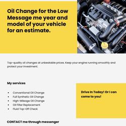 Oil Change For The Low!