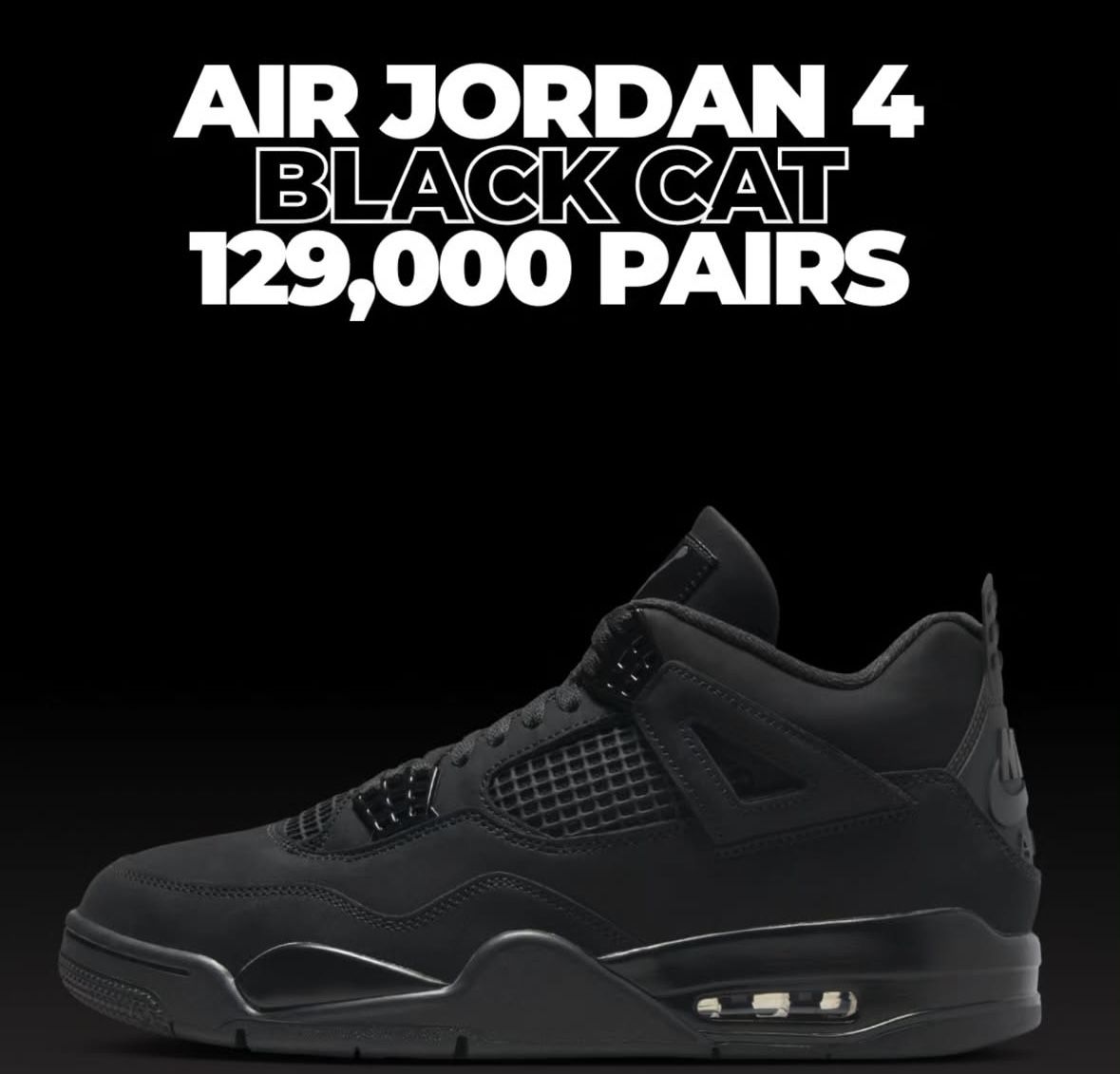 Jordan 4 Black Cat Retro 2025 Size 9