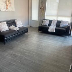 Black leather Couch Set 
