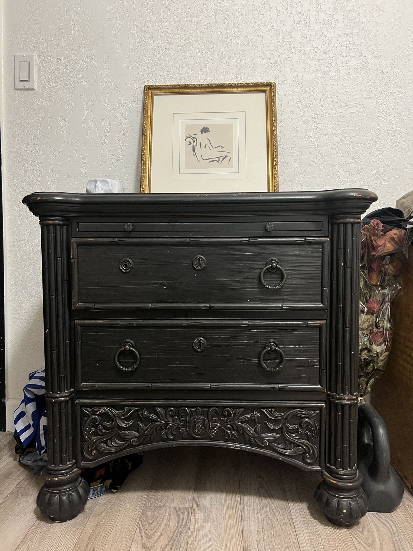 Solid Wood Black Dresser Night Stand - www.confineg.com