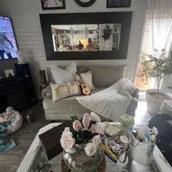 2 gray Couches /love Seat Cloth Good Shape 