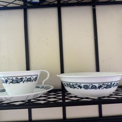 Corelle Pyrex Tea Cups And Bowls