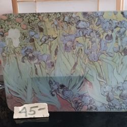 VINCENT'S   LLLIES, PRINT GLASS CUTTING BOARD MCM 