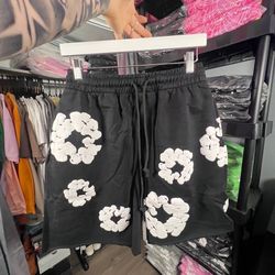 Black And White Denim Tears Shorts 