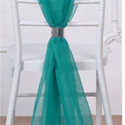 Wedding Chair Sashes - Turquoise 