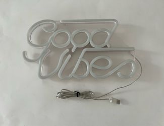 Good Vibes Neon Sign for Wall Decor, White