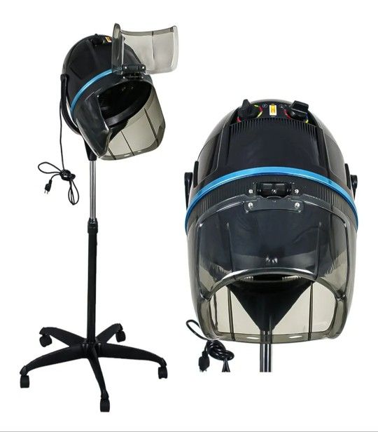 ZENY Stand Up Hair Dryer 1300W Adjustable Floor Hooded Bonnet Hair Dryers with Rolling Wheels
