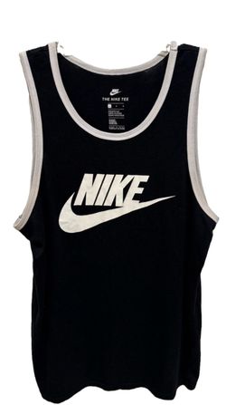 Nike Tank Top Shirt Men’s XL Black White Trim Ringer Logo Athletic Training