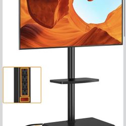 TVON Swivel Floor TV Stand with Power Outlet, 32–60” TVs, Height Adjustable, Max VESA 400x400mm