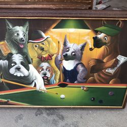 Painting- Dogs Playing Pool
